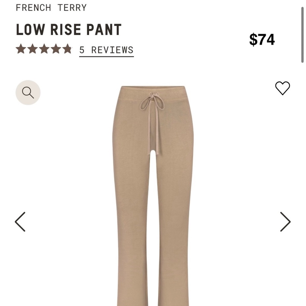 Skims French terry low rise pant